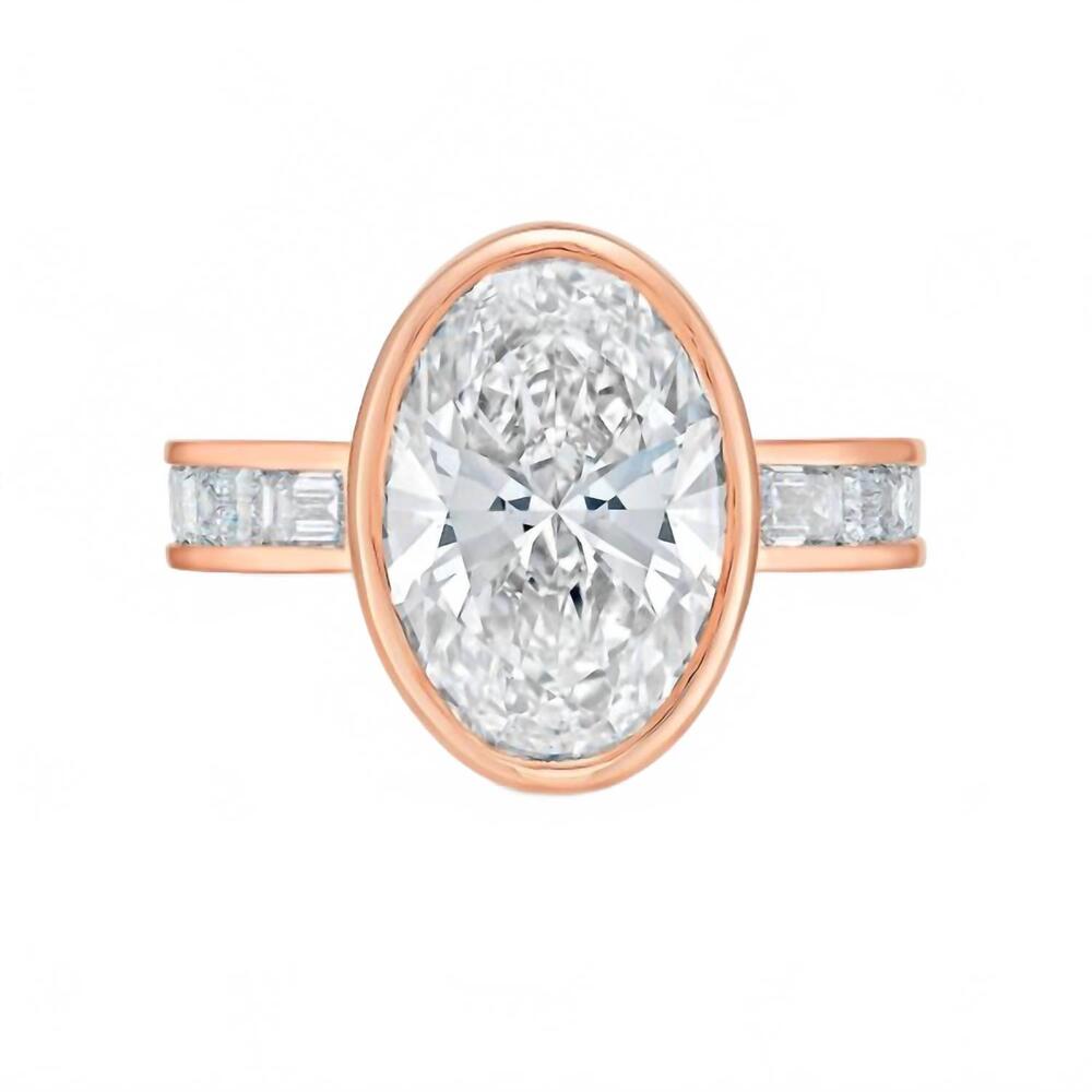 NEW DIANA M JEWELS women's oval & emerald lab-grown diamond fashion ring (6.00 c